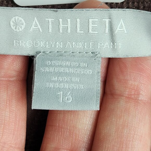 Athleta Pants Womens 16 Mauve Brooklyn Ankle Pull On Lightweight Hi Rise Lounge - Picture 11 of 13